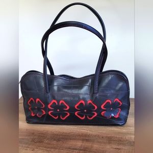 Upcycled Tire Cut Out Flower Hand Bag - Handmade